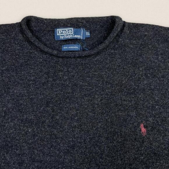 Vintage 90s Polo Ralph Lauren Grandpa Lambs Wool Sweater Size XL - Picture 2 of 3